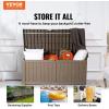 imageVEVOR Deck Box 120 Gallon Outdoor Storage Box 563quot x 266quot x 238quot Waterproof PP Deckbox with Aluminum Alloy Padlock for Patio FurnitureGarden Tools Outdoor Cushions Gray120gal
