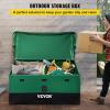 imageVEVOR Deck Box 120 Gallon Outdoor Storage Box 563quot x 266quot x 238quot Waterproof PP Deckbox with Aluminum Alloy Padlock for Patio FurnitureGarden Tools Outdoor Cushions Gray100gal PE