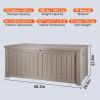 imageVEVOR Deck Box 120 Gallon Outdoor Storage Box 563quot x 266quot x 238quot Waterproof PP Deckbox with Aluminum Alloy Padlock for Patio FurnitureGarden Tools Outdoor Cushions Gray120gal
