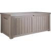 imageVEVOR Deck Box 120 Gallon Outdoor Storage Box 563quot x 266quot x 238quot Waterproof PP Deckbox with Aluminum Alloy Padlock for Patio FurnitureGarden Tools Outdoor Cushions Gray120gal