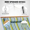 imageVEVOR Double Quilted Fabric Hammock 12 FT Double Hammock with Hardwood Spreader Bars Detachable Pillow and Chains for Camping Outdoor Patio Yard Beach 480 lbs CapacityGreen Stripe