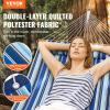 imageVEVOR Double Quilted Fabric Hammock 12 FT Double Hammock with Hardwood Spreader Bars Detachable Pillow and Chains for Camping Outdoor Patio Yard Beach 480 lbs CapacityBlue Stripe