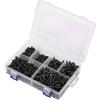 imageVEVOR Drip Irrigation Fittings Kit for 14quot Tubing 300 Pcs Drip Irrigation System Parts Tees Straight Barb 4 Way Coupling Elbows End Plug Single Barbs Barbed Connectors for Yard Garden Lawn