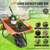imageVEVOR Electric Wheelbarrow Cart 500W Powered Utility Garden Wagon Dump Cart 45 Cu Ft Load ampamp 573 lbs Capacity with Metal Handle ampamp 16quot Track Wheels Two Wheel Barrow Yard Cart ampamp Wagons for LawnElectric 4 Cu Ft Load  330 lbs