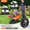 imageVEVOR Electric Wheelbarrow Cart 500W Powered Utility Garden Wagon Dump Cart 45 Cu Ft Load ampamp 573 lbs Capacity with Metal Handle ampamp 16quot Track Wheels Two Wheel Barrow Yard Cart ampamp Wagons for LawnElectric 4 Cu Ft Load  330 lbs