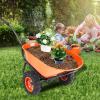 imageVEVOR Electric Wheelbarrow Cart 500W Powered Utility Garden Wagon Dump Cart 45 Cu Ft Load ampamp 573 lbs Capacity with Metal Handle ampamp 16quot Track Wheels Two Wheel Barrow Yard Cart ampamp Wagons for LawnElectric 45 Cu Ft Load  573 lbs