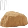 imageVEVOR Faux Rock Cover Outdoor Fake Rock Well Pump Cover Realistic Natural Texture Lightweight ampamp WeatherResistant Artificial Boulder for Landscaping Garden Yard Dcor Sandy Brown Small SizeIrregular ovalsmall sizesandy yellow