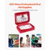imageVEVOR First Aid Kit 500 Pieces 600D Nylon Large Survival First Aid Bag Emergency Medical Supplies for Home Car Office Travel Camping Truck Hiking Sports Vehicle and Outdoor EmergenciesRed