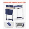imageVEVOR Folding Garden Kneeler and Seat Heavy Duty Widened 8quot EVA Foam Pad Portable Garden Stool with Tool Bags Gardening Bench to Relieve Knee ampamp Back Pain Great Gifts for Seniors Women ParentsOrange  White