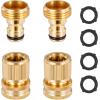 imageVEVOR Garden Hose Quick Connect 34 inch Male ampamp Female 200 PSI Heavy Duty Solid Brass Quick Connector 2 Sets Garden Hose Fitting No Leak Water Hoses Connectors with Gaskets