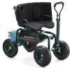 imageVEVOR Garden Scooter with Seat 2 in 1 Rolling Garden Cart with Storage Bin Supports up to 227 lbs Outdoor Wagon with Handle Lightweight Storage Gardening Stool for Yard Weeding PlantingGreen  Black