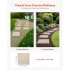 imageVEVOR Garden Stepping Stones 8Pcs 155 x 155 in Decorative Stepping Stones with Stakes WeatherResistant Plastic Pathway Pavers Smooth Surface Outdoor Walkway for Lawn Patio Landscape BeigeBeige