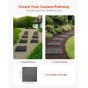 imageVEVOR Garden Stepping Stones 8Pcs 155 x 155 in Decorative Stepping Stones with Stakes WeatherResistant Plastic Pathway Pavers Smooth Surface Outdoor Walkway for Lawn Patio Landscape BeigeGrey
