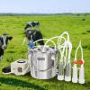 imageVEVOR Goat Milking Machine 12 L 304 Stainless Steel Bucket Electric Automatic Pulsation Vacuum Milker Portable Milker with FoodGrade Silicone Cups and Tubes Adjustable Suction for Cows and Sheep6 L