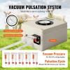 imageVEVOR Goat Milking Machine 12 L 304 Stainless Steel Bucket Electric Automatic Pulsation Vacuum Milker Portable Milker with FoodGrade Silicone Cups and Tubes Adjustable Suction for Cows and Sheep12 L