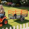 imageVEVOR Heavy Duty ATV Dump Cart  Steel Tow Behind trailer 750 lbs 15 Cubic Feet Garden Utility with Removable Sides1800Lbs28cuft