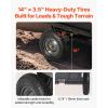 imageVEVOR Heavy Duty ATV Dump Cart  Steel Tow Behind trailer 750 lbs 15 Cubic Feet Garden Utility with Removable Sides500Lbs10cuft