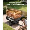 imageVEVOR Heavy Duty ATV Dump Cart  Steel Tow Behind trailer 750 lbs 15 Cubic Feet Garden Utility with Removable Sides500Lbs10cuft