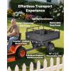 imageVEVOR Heavy Duty ATV Dump Cart  Steel Tow Behind trailer 750 lbs 15 Cubic Feet Garden Utility with Removable Sides500Lbs10cuft
