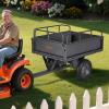 imageVEVOR Heavy Duty ATV Dump Cart  Steel Tow Behind trailer 750 lbs 15 Cubic Feet Garden Utility with Removable Sides500Lbs10cuft