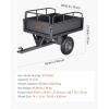 imageVEVOR Heavy Duty ATV Dump Cart  Steel Tow Behind trailer 750 lbs 15 Cubic Feet Garden Utility with Removable Sides500Lbs10cuft
