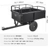 imageVEVOR Heavy Duty ATV Dump Cart  Steel Tow Behind trailer 750 lbs 15 Cubic Feet Garden Utility with Removable Sides750pound15cuft