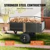 imageVEVOR Heavy Duty ATV Dump Cart  Steel Tow Behind trailer 750 lbs 15 Cubic Feet Garden Utility with Removable Sides750pound15cuft
