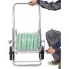 imageVEVOR Hose Reel Cart Hold Up to 300 ft of 58 Hose Garden Water Hose Carts Mobile Tools with 4 Wheels Heavy Duty PowderCoated Steel Outdoor Planting with Storage Basket for Garden Yard Lawn200 ft