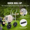imageVEVOR Hose Reel Cart Hold Up to 300 ft of 58 Hose Garden Water Hose Carts Mobile Tools with 4 Wheels Heavy Duty PowderCoated Steel Outdoor Planting with Storage Basket for Garden Yard Lawn250 ft