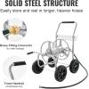 imageVEVOR Hose Reel Cart Hold Up to 300 ft of 58 Hose Garden Water Hose Carts Mobile Tools with 4 Wheels Heavy Duty PowderCoated Steel Outdoor Planting with Storage Basket for Garden Yard Lawn300 ft
