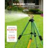 imageVEVOR Impact Sprinkler on Tripod Base 2 Packs Heavy Duty Tripod Sprinklers with Brass Head ampamp 34quot NH Connector 360 Degree Large Area Irrigation Sprinkler Adjustable Heights Sprinkler for Yard1PC