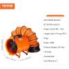 imageVEVOR Industrial Portable Air Blower Ventilator with Hose 3198CFM 12 Inch Heavy Duty Tube Exhaust Fan with 164ft Flexible Duct 585W High Velocity Air Mover for Extraction and Ventilation1070CFM  8in33ft Combo Fan and Hose