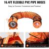 imageVEVOR Industrial Portable Air Blower Ventilator with Hose 3198CFM 12 Inch Heavy Duty Tube Exhaust Fan with 164ft Flexible Duct 585W High Velocity Air Mover for Extraction and Ventilation3198CFM  12in16ft Combo Fan and Hose