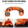 imageVEVOR Industrial Portable Air Blower Ventilator with Hose 3198CFM 12 Inch Heavy Duty Tube Exhaust Fan with 164ft Flexible Duct 585W High Velocity Air Mover for Extraction and Ventilation1893CFM  10in33ft Combo Fan and Hose