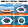 imageVEVOR Inflatable Floating Dock Inflatable Dock Platform NonSlip Air Dock Platform with Portable Carrying Bag ampamp Detachable Ladder Floating Platform Island Raft for Pool Beach Ocean85 FTHexagonal Version
