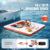 imageVEVOR Inflatable Floating Dock Inflatable Dock Platform NonSlip Air Dock Platform with Portable Carrying Bag ampamp Detachable Ladder Floating Platform Island Raft for Pool Beach Ocean10 x 10 FTMesh Version