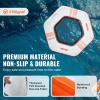 imageVEVOR Inflatable Floating Dock Inflatable Dock Platform NonSlip Air Dock Platform with Portable Carrying Bag ampamp Detachable Ladder Floating Platform Island Raft for Pool Beach Ocean85 FTHexagonal Version