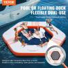 imageVEVOR Inflatable Floating Dock Inflatable Dock Platform NonSlip Air Dock Platform with Portable Carrying Bag ampamp Detachable Ladder Floating Platform Island Raft for Pool Beach Ocean85 FTHexagonal Version