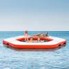 imageVEVOR Inflatable Floating Dock Inflatable Dock Platform NonSlip Air Dock Platform with Portable Carrying Bag ampamp Detachable Ladder Floating Platform Island Raft for Pool Beach Ocean85 FTHexagonal Version