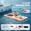 imageVEVOR Inflatable Floating Dock Inflatable Dock Platform NonSlip Air Dock Platform with Portable Carrying Bag ampamp Detachable Ladder Floating Platform Island Raft for Pool Beach Ocean15 x 65FTMesh Version