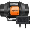 imageVEVOR Inline Duct Fan 6Inch 402 CFM with Temperature Humidity Controller Quiet ECMotor Ventilation Exhaust Fan for Cooling Booster Grow Tents Hydroponics6 Inch