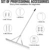 imageVEVOR Landscape Rake 36quot Head Aluminum Lake Weed Rake with 75quot Long Handle for Loosening Soil Lawn Care Weeding Lake Garden Silver75 Handle
