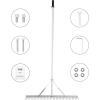 imageVEVOR Landscape Rake 36quot Head Aluminum Lake Weed Rake with 75quot Long Handle for Loosening Soil Lawn Care Weeding Lake Garden Silver75 Handle