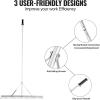 imageVEVOR Landscape Rake 36quot Head Aluminum Lake Weed Rake with 75quot Long Handle for Loosening Soil Lawn Care Weeding Lake Garden Silver75 Handle