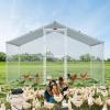 imageVEVOR Large Metal Chicken Coop with Run Walkin Chicken Coop for Yard with Waterproof Cover 65 x 98 x 65 ft Spire Roof Large Poultry Cage for Hen House Duck Coop and Rabbit RunSpire Roof with Split Door