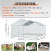 imageVEVOR Large Metal Chicken Coop with Run Walkin Chicken Coop for Yard with Waterproof Cover 65 x 98 x 65 ft Spire Roof Large Poultry Cage for Hen House Duck Coop and Rabbit RunSpire Roof with Split Door