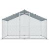 imageVEVOR Large Metal Chicken Coop with Run Walkin Chicken Coop for Yard with Waterproof Cover 65 x 98 x 65 ft Spire Roof Large Poultry Cage for Hen House Duck Coop and Rabbit RunSpire Roof with Split Door