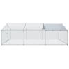 imageVEVOR Large Metal Chicken Coop with Run Walkin Chicken Coop for Yard with Waterproof Cover 65 x 98 x 65 ft Spire Roof Large Poultry Cage for Hen House Duck Coop and Rabbit RunSpire Roof with Split Door