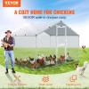 imageVEVOR Large Metal Chicken Coop with Run Walkin Chicken Coop for Yard with Waterproof Cover 65 x 98 x 65 ft Spire Roof Large Poultry Cage for Hen House Duck Coop and Rabbit RunSpire Roof with Split Door