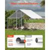imageVEVOR Large Metal Chicken Coop with Run Walkin Chicken Coop for Yard with Waterproof Cover 65 x 98 x 65 ft Spire Roof Large Poultry Cage for Hen House Duck Coop and Rabbit RunSpire Roof